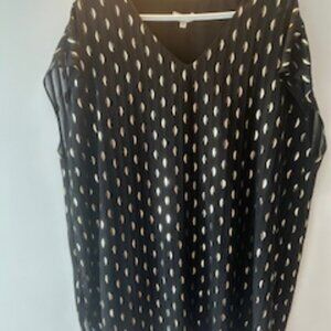 Haut chic soyeux noir et doré